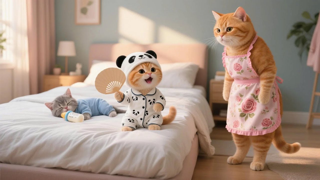 Ginger Becomes a Babysitter for the First Time, Mama Cat Smiles Proudly 🐱💖 | Funny Cat Videos