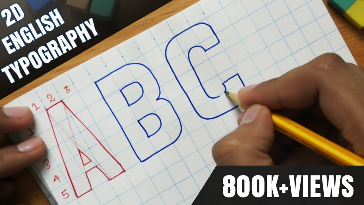 How To Write English Alphabets Letter in 2D Font | Typography Tutorial [Tabrez Arts]