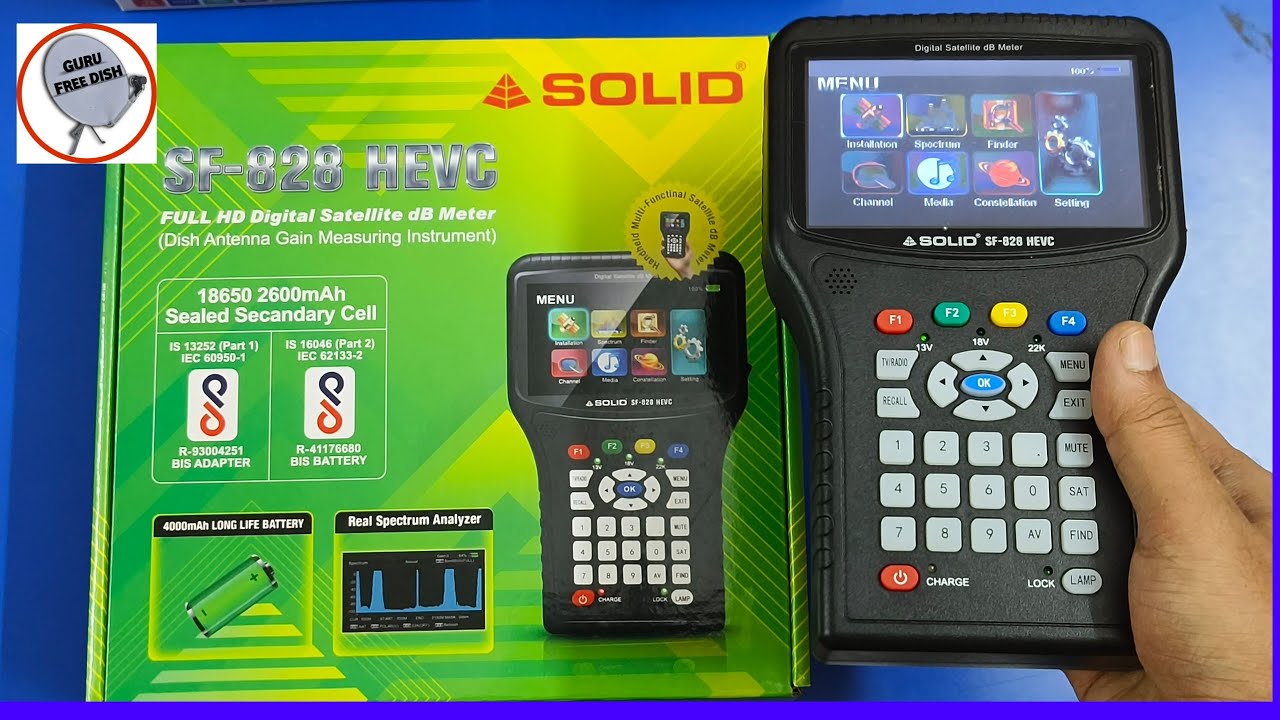 Solid SF 828 HEVC digital satellite db meter || solid sf 828 HEVC || satellite finder || ddfreedish