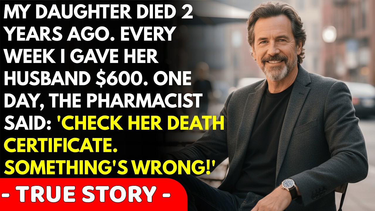 My daughter passed away two years ago. Every week I gave her husband $600 Then the pharmacist said…