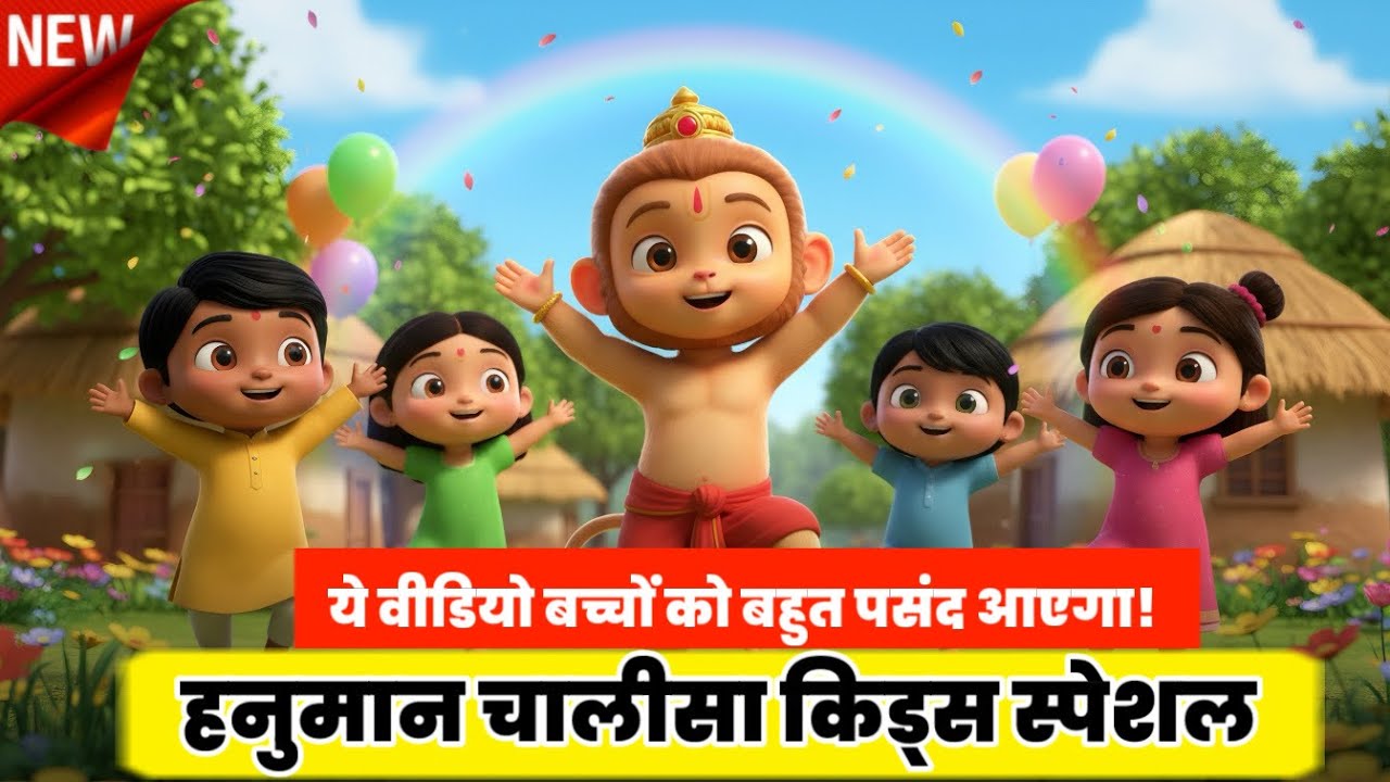 Hanuman Chalisa for Kids 🎶 | Baal Hanuman Dance | Fun Bhakti Cartoon Video