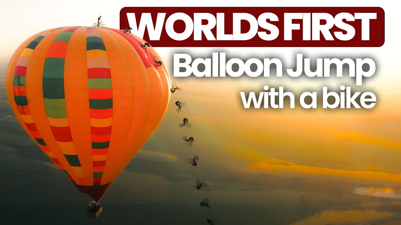 WORLD'S FIRST: Jumping off a HOT-AIR-BALLOON with a BIKE 🎈🚀