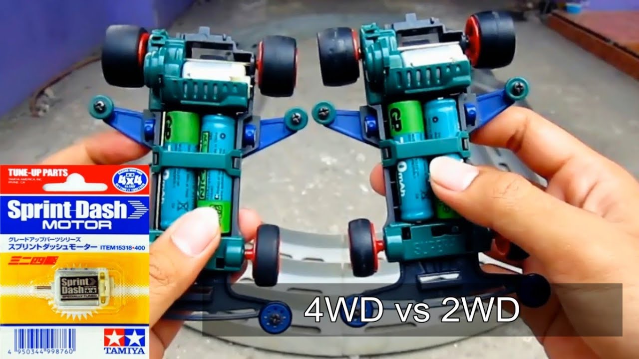 TAMIYA Mini 4WD vs Mini 2WD - Sprint Dash - Super 1 Chassis - Balapan Tamiya