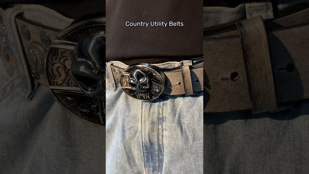 Country Utility Belts #western #westernfashion #country #belt #buckle #skull #fyp #countrygirl