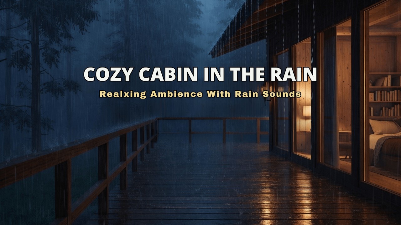 Cozy Cabin Rain Sounds for Sleep 🌧️ Relaxing Rain Ambience in a Warm Forest Cabin