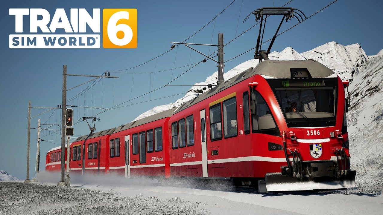 Train Sim World 6, линия Бернина, Швейцария, RhB ABe 8/12, электропоезд Аллегра, RhB