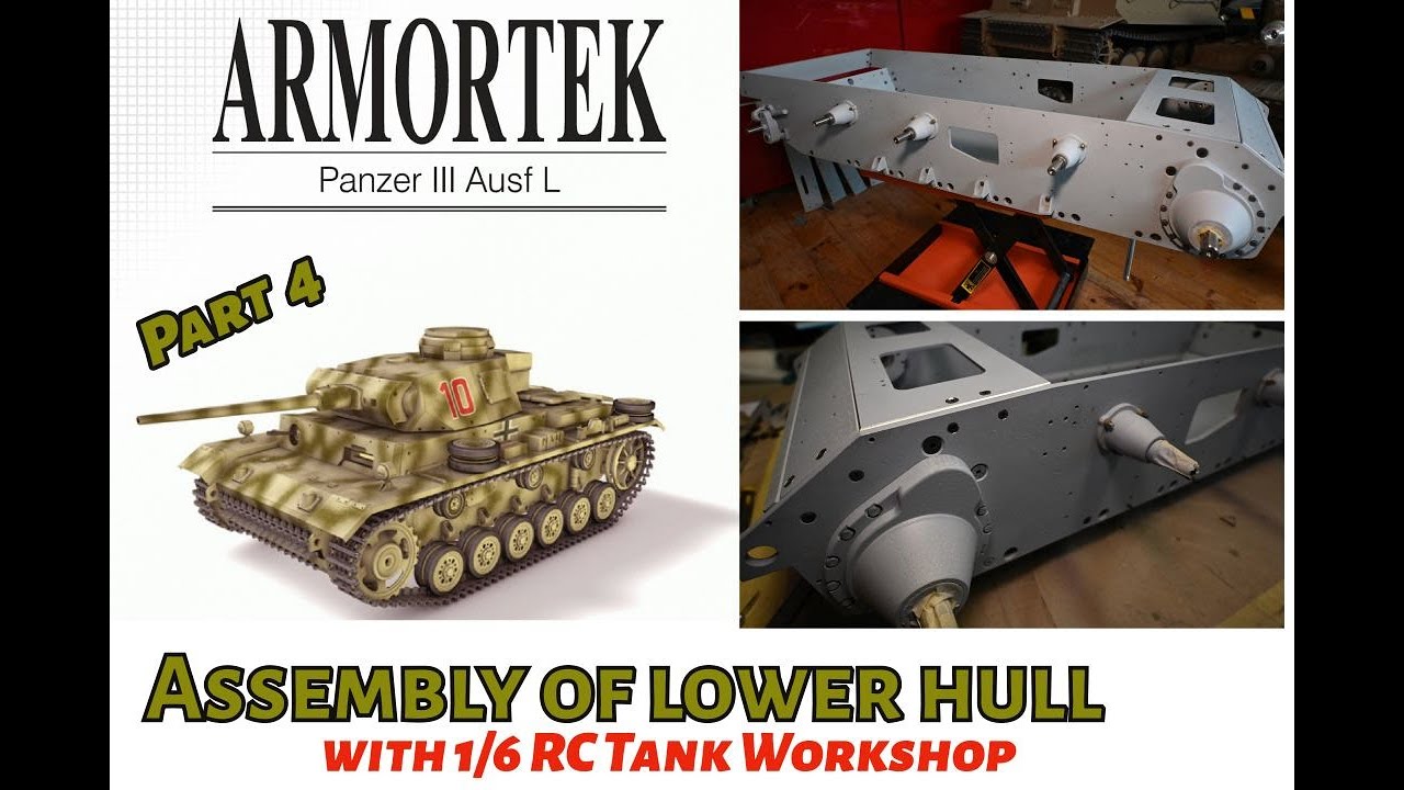 Сборка нижней части корпуса танка Armortek Panzer III, часть 4, масштаб 1/6, радиоуправляемый танк