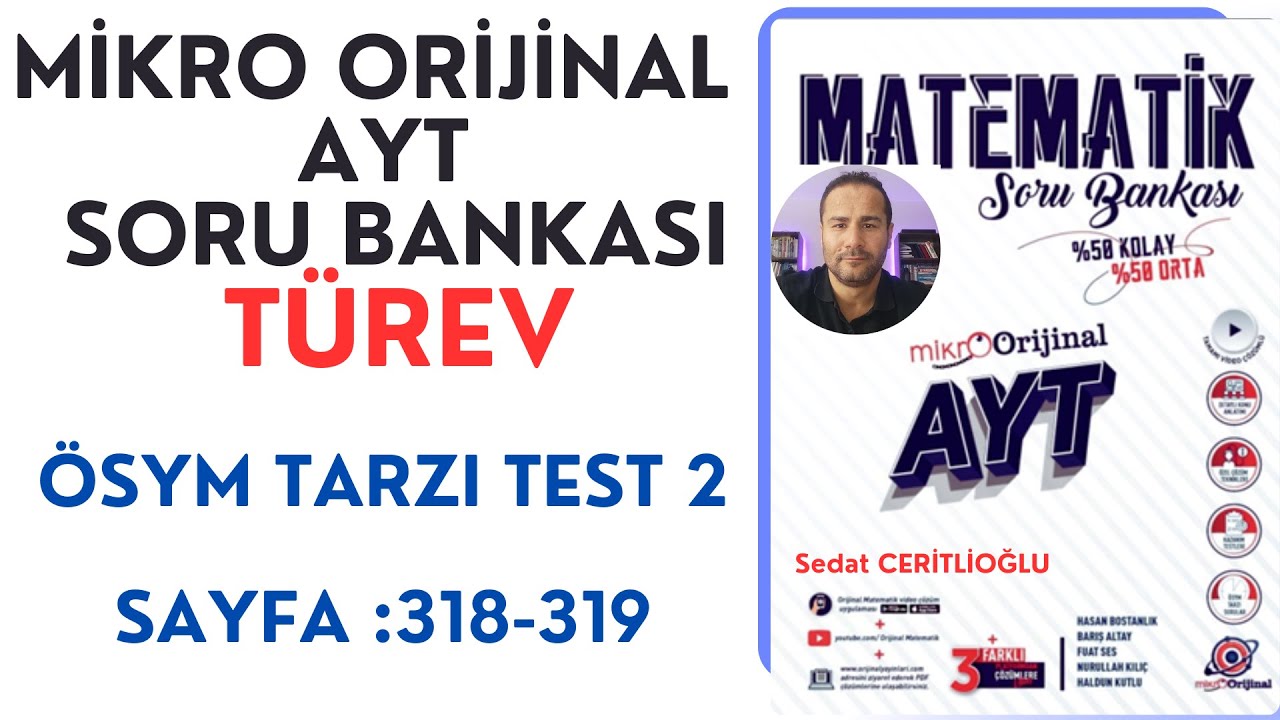 TÜREV | MİKRO AYT SORU BANKASI SYF: 318-319 | #orijinalmatematik  #mikroorijinal # yks2025