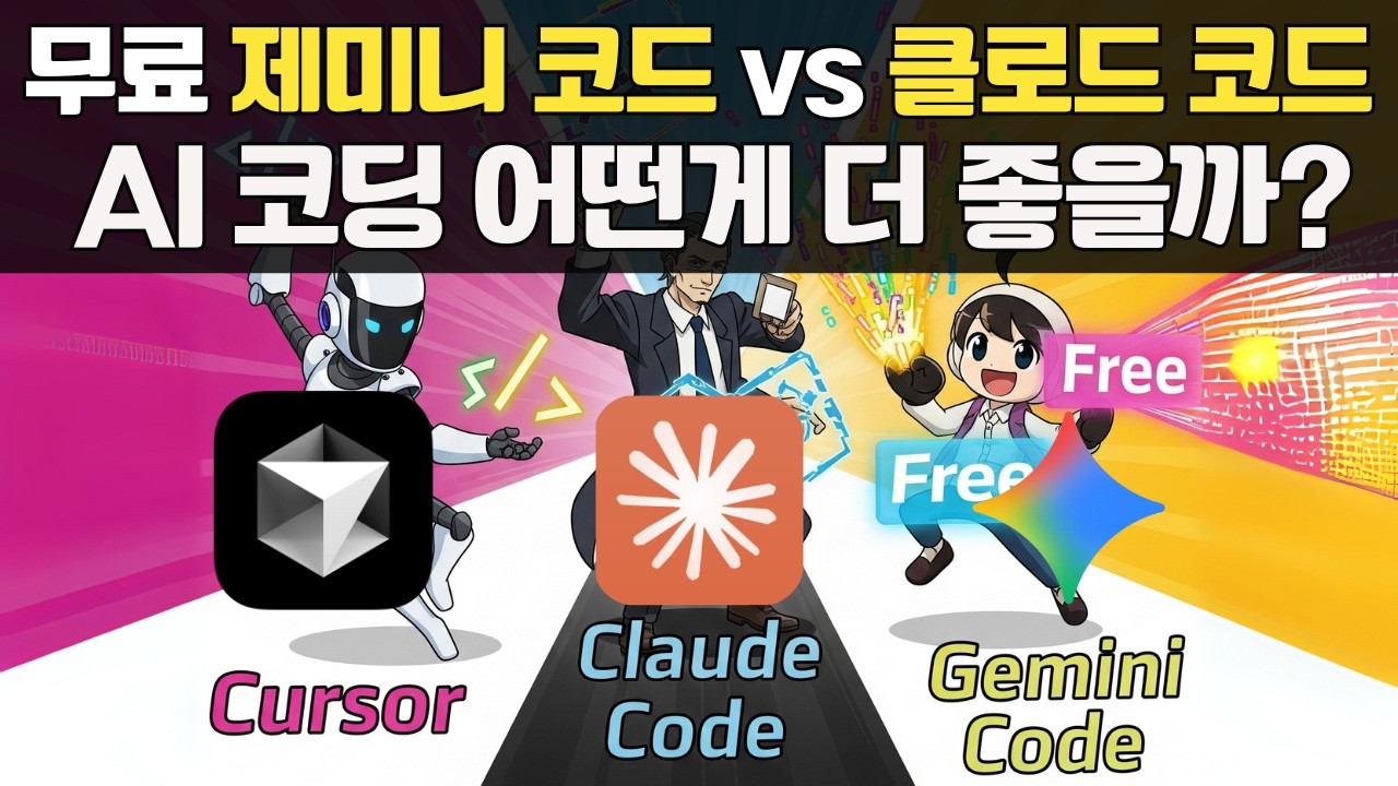 😊클로드 코드 vs 제미니 코드 완벽 비교! 무료로 AI 코딩하는 꿀팁 대공개!