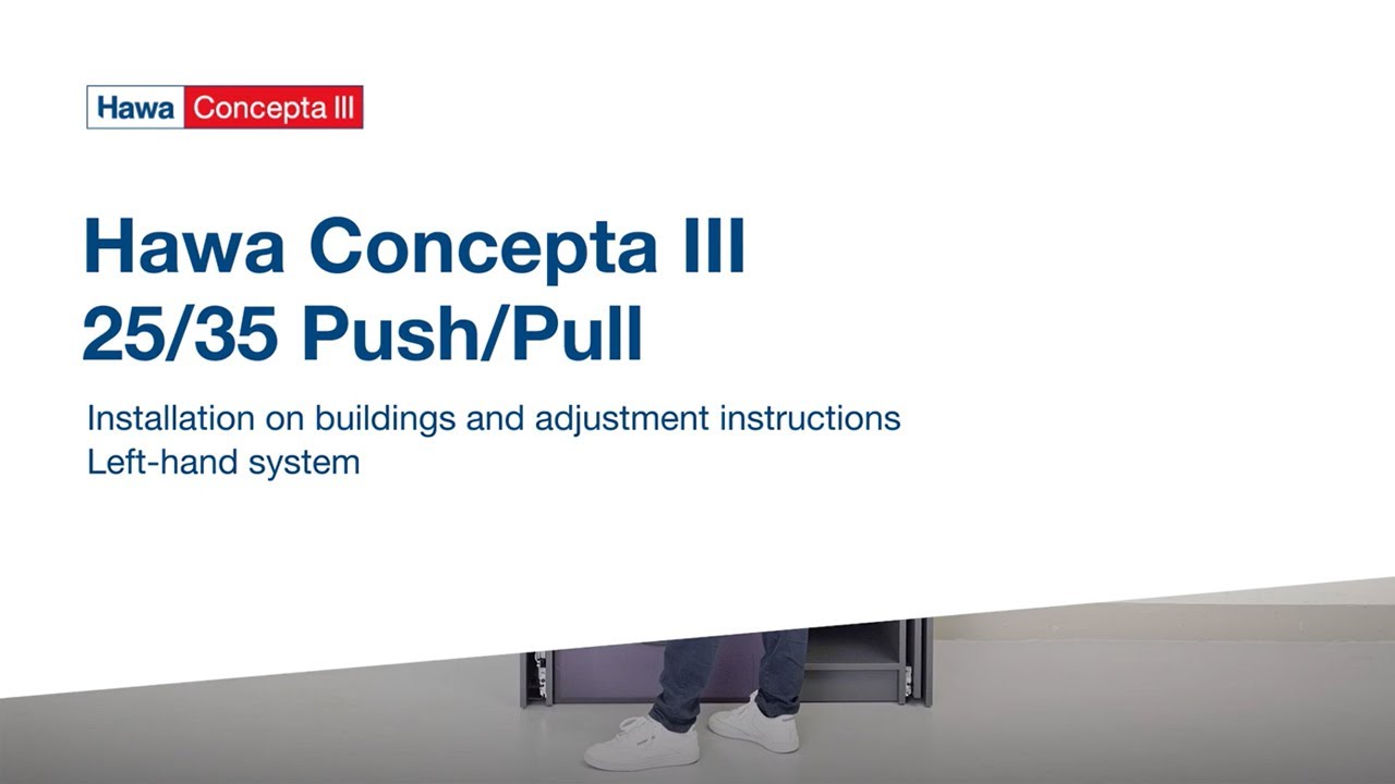 Hawa Concepta III 25/35 Push/Pull - Installation on buildings and adjustment, left-hand system