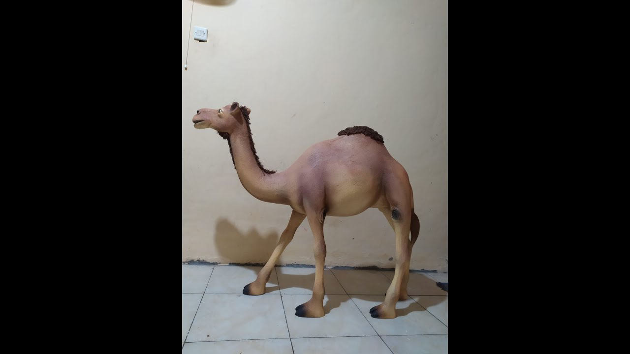proses pembuatan patung unta dari styrofoam,,(job ramadhan)