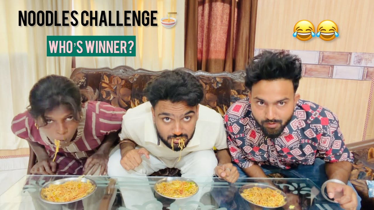 Hum teeno ne kia noodles challenge 🍝 😋 || Raju Parnaj Vlogs