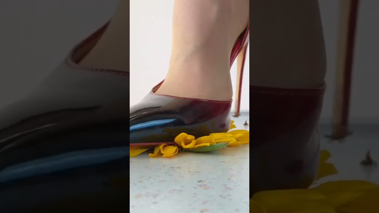 Ferrari vs Sun Flower! Oddly Satisfying High Heel Crushing Things! ASMR
