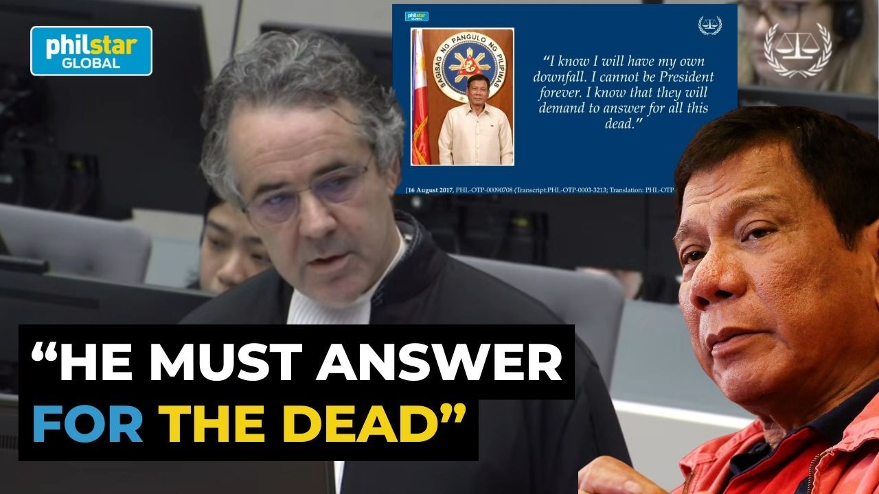 Duterte sa ICC: Prosecutor Julian Nicholls ibinalik ang mga salita ni Duterte laban sa kanya