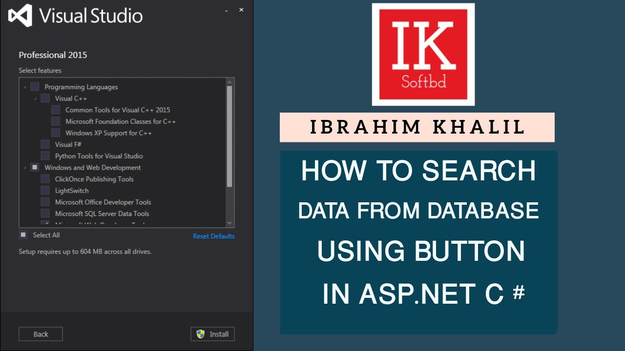 SEARCH DATA FROM SQL DATABASE USING BUTTON IN ASP.NET C# [IK SOFTBD]