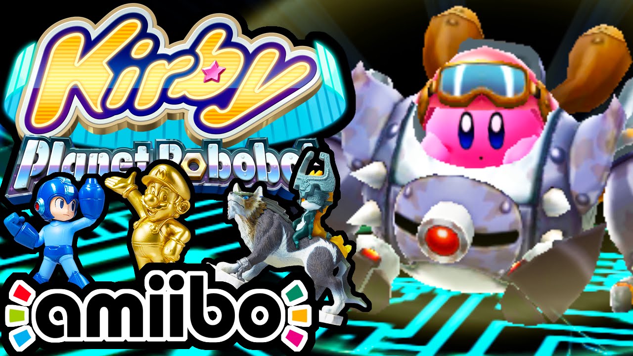 Kirby Planet Robobot PART 17 - 3DS Gameplay Walkthrough World 6 Gold Mario Wolf Link Mega Man amiibo