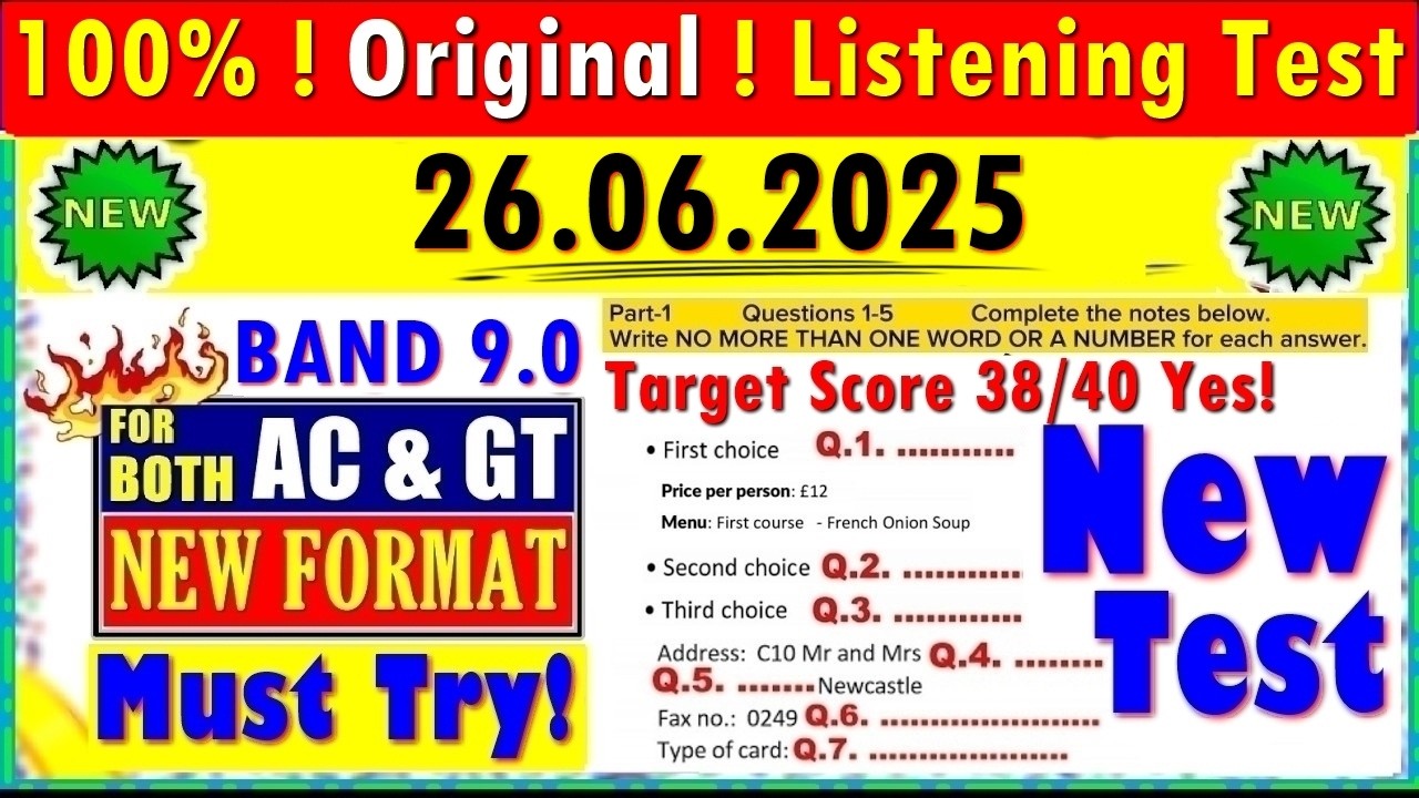 IELTS LISTENING PRACTICE TEST 2025 WITH ANSWERS | 26.06.2025