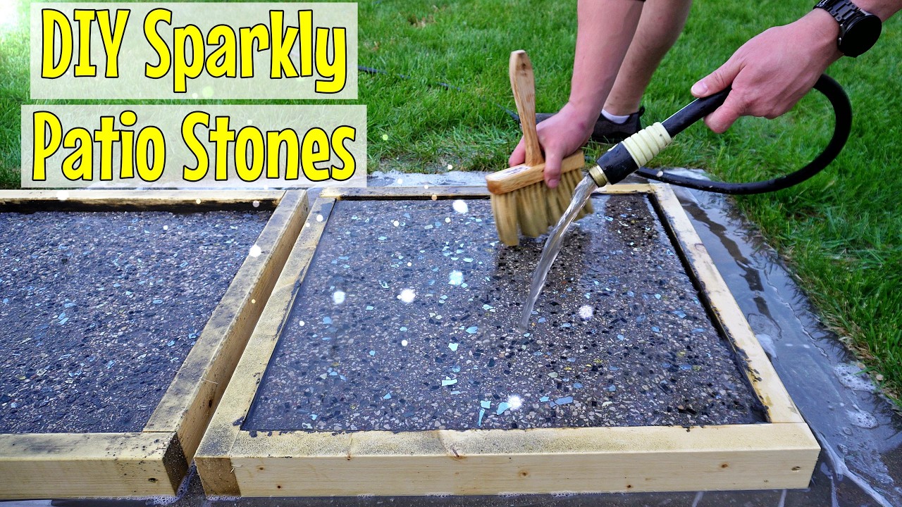 How to make decorative patio blocks // Add some sparkle and color