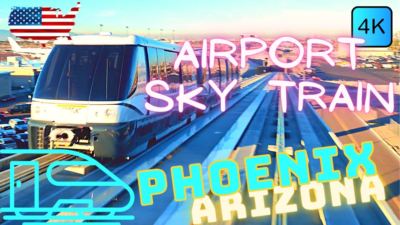 🚝 PHOENIX SKY TRAIN MONORAIL – 🇺🇸 PHOENIX SKY HARBOR INTERNATIONAL AIRPORT – 4K RIDE