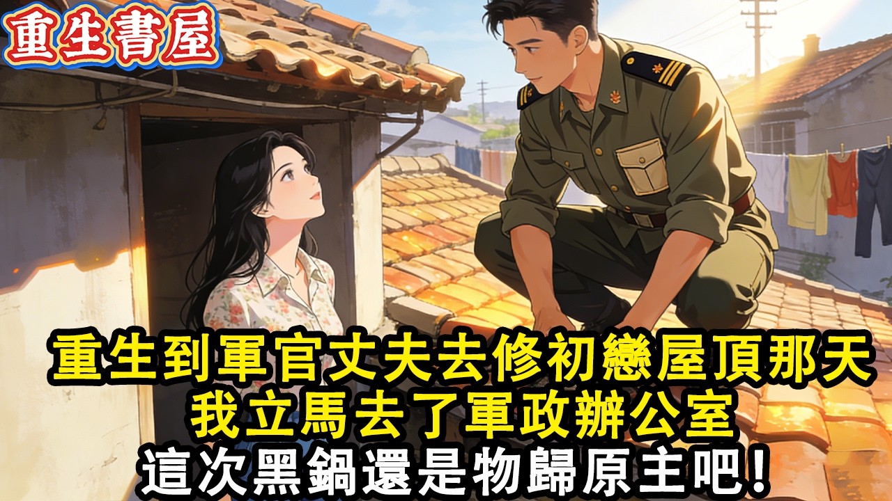 【重生爽文】重生到軍官丈夫去修初戀屋頂那天 我立馬去了軍政辦公室  這次黑鍋還是物歸原主吧！#小說 #重生 #爽文#動漫 #故事
