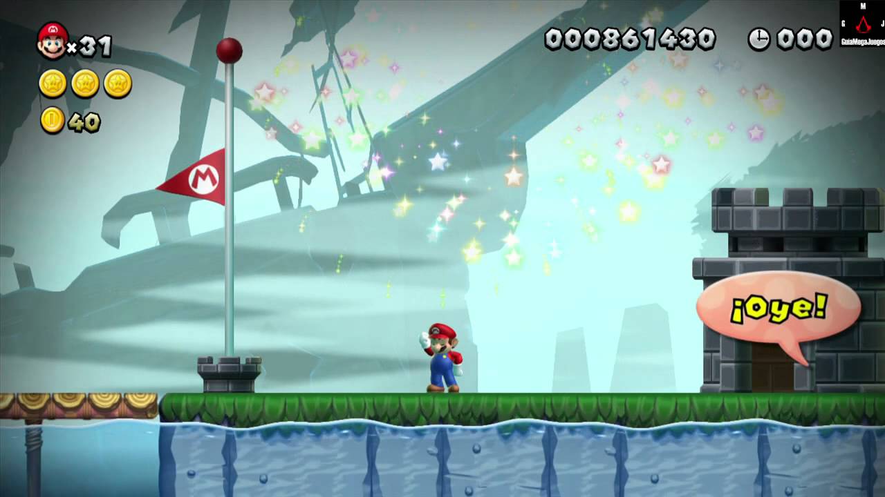 New Super Mario Bros U Mundo 3 - Archipielago Almibar Nivel Secreto