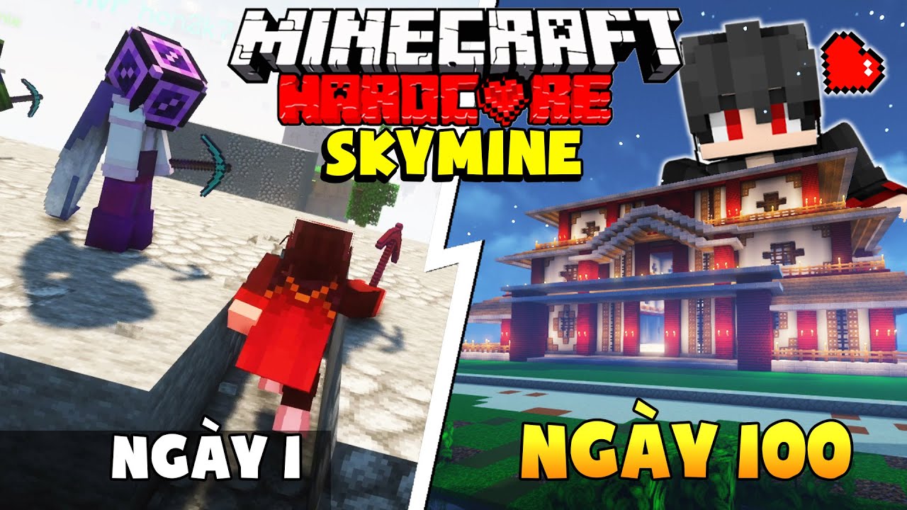 KiraMC Tóm Tắt 100 Ngày Minecraft Sinh Tồn SkyMine Server LuckyVN !!