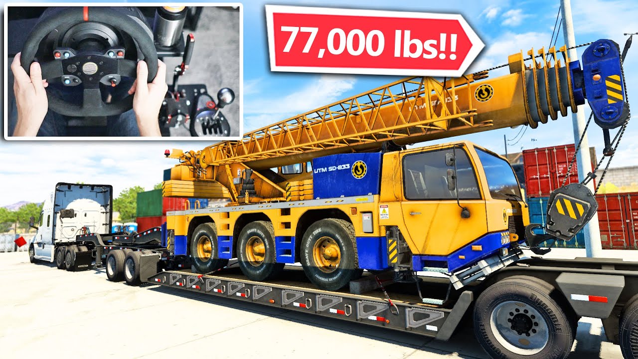 Доставка огромного вездеходного крана в Нью-Мексико — American Truck Simulator | Thrustmaster Whe...