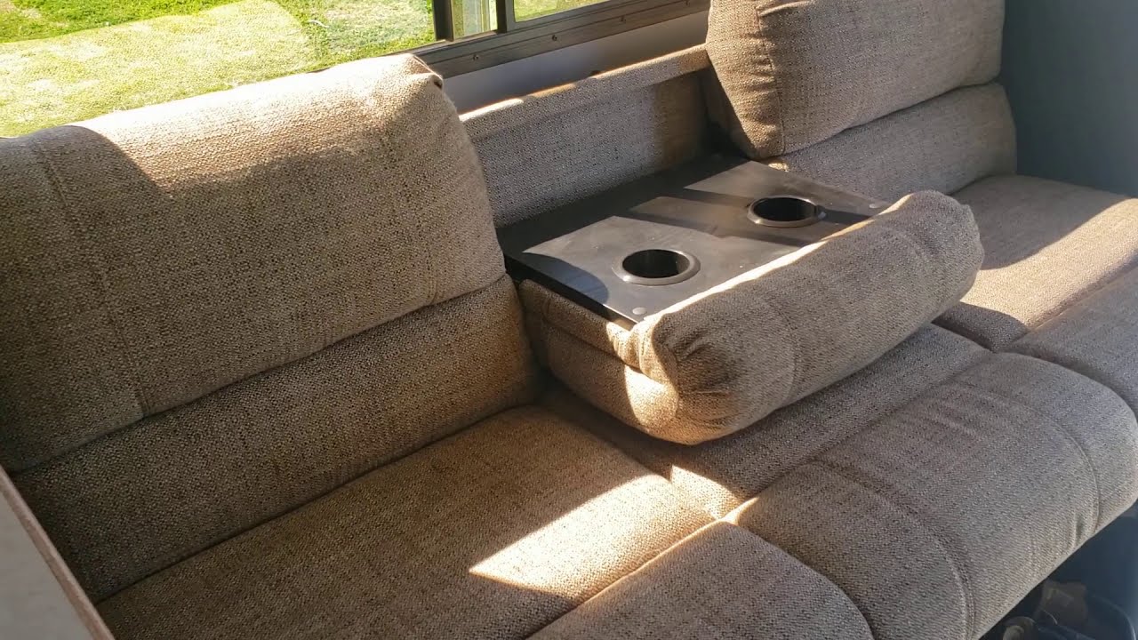 Jackknife sofa in Truck Camper.