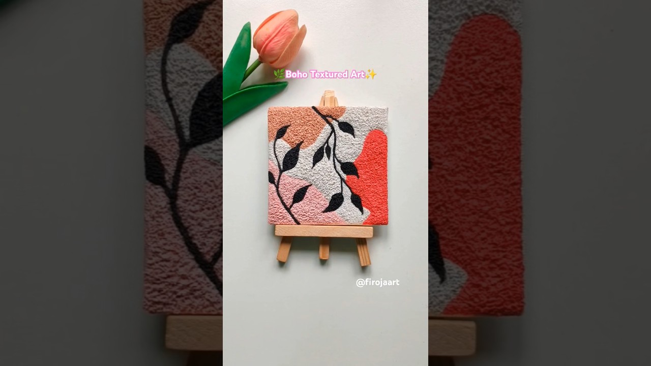 easy tissue paper art | boho style textured painting 💗 #shorts