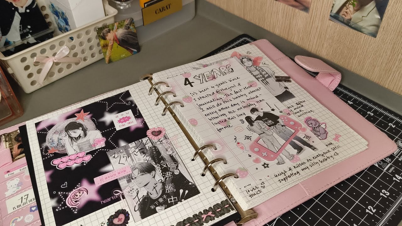 asmr anime journal with me | relax and de-stress (no music)