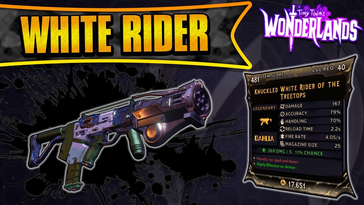 White Rider Legendary Weapon Guide | Top Tier SMG! (Tiny Tina's Wonderlands)