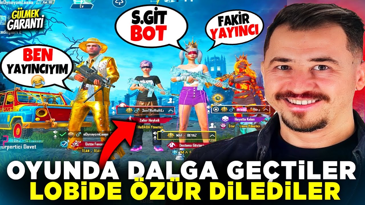 OYUNDA DALGA GEÇTİLER 🥹 LOBİDE ÖZÜR DİLEDİLER 😒 - Pubg Mobile