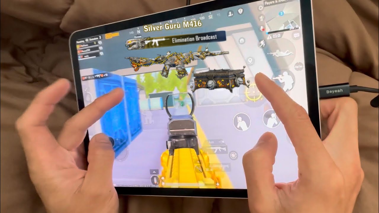 Show thao t&aacute;c tay 5 ng&oacute;n pubg mobile  (handcam pubg mobile 5 finger ipad)