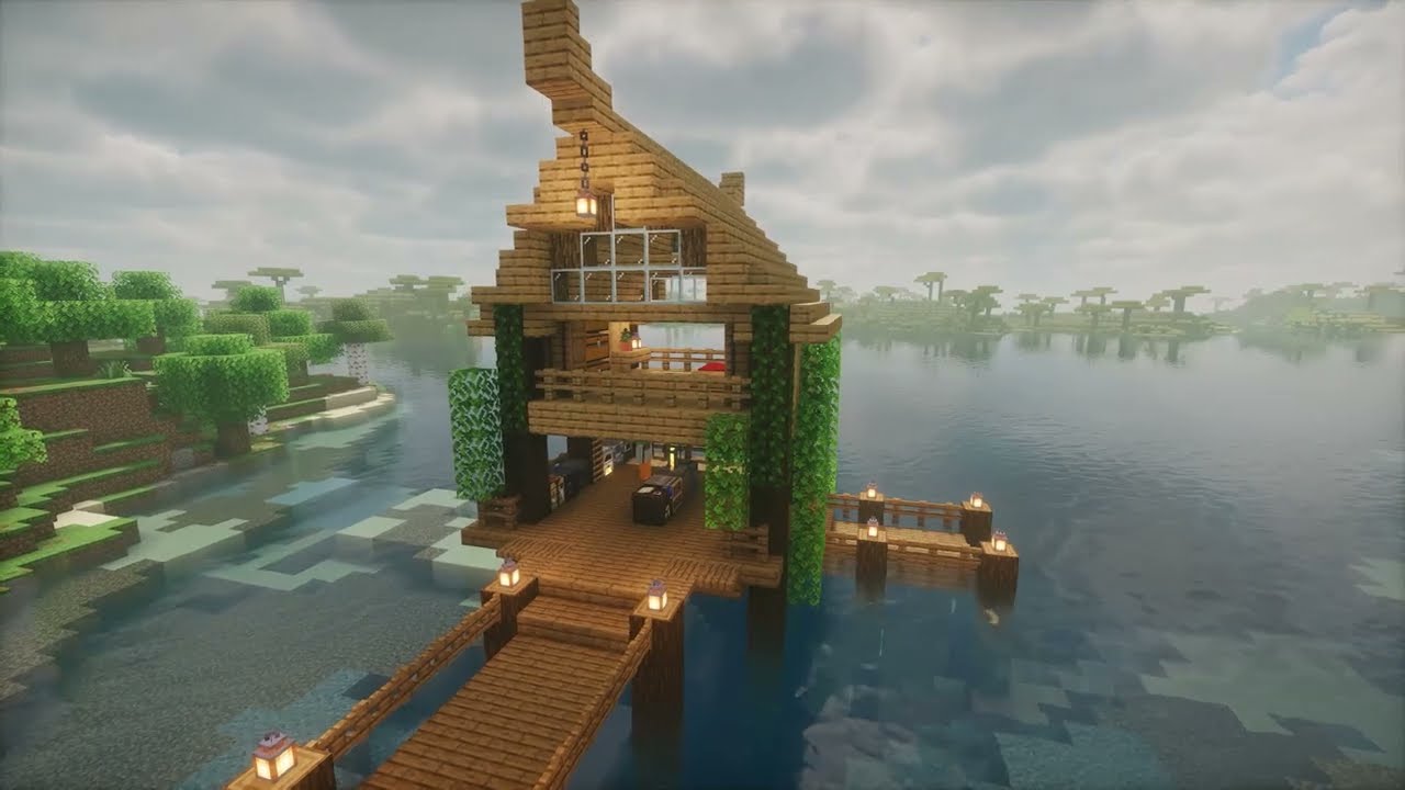 Minecraft EASY Lakeside Starter Base