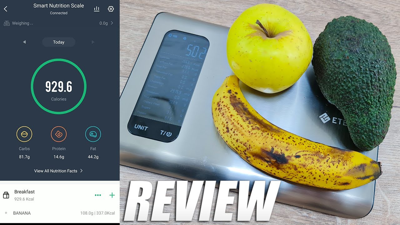 Шкала питания Etekcity Smart Food, обзор цифровых граммов и унц...