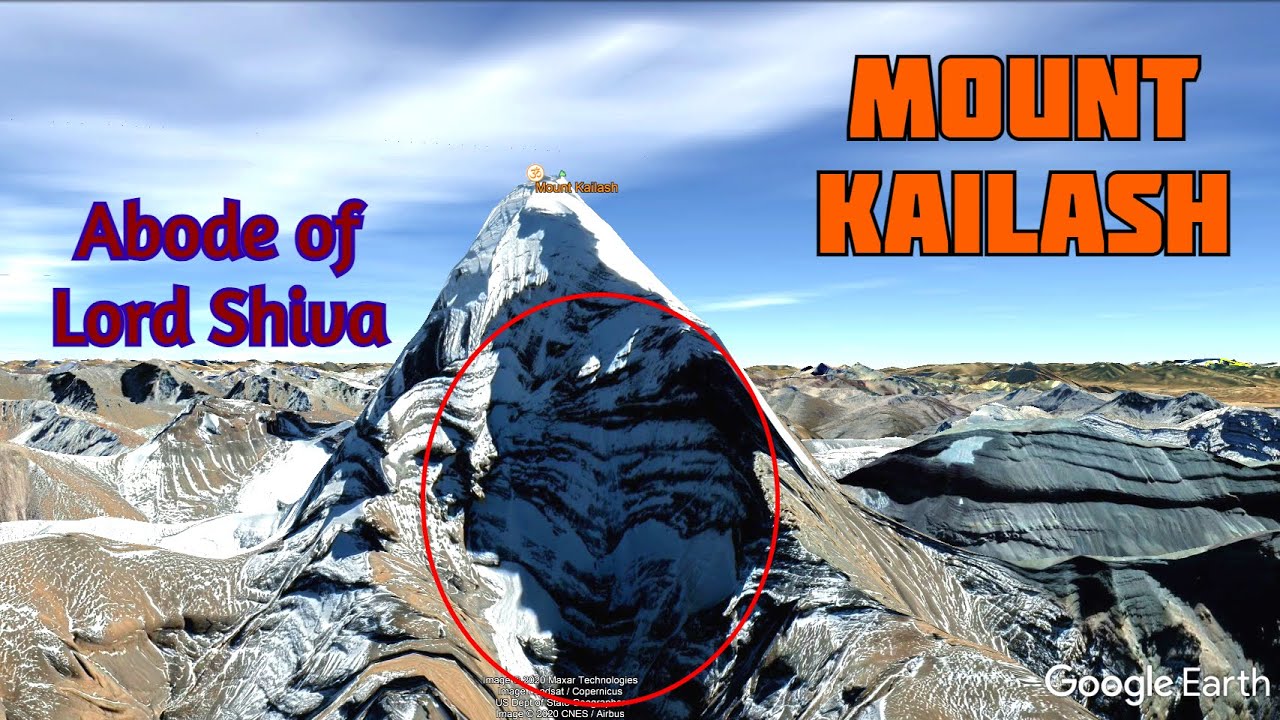 Mt. Kailash, Abode of Lord Shiva. Stunning visuals from Google Earth with Sunset & Sunrise