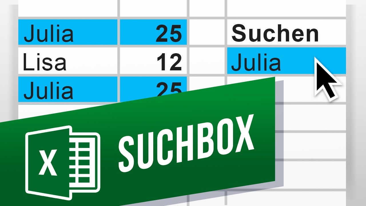 Suchfeld in Excel erstellen | Suchfunktion in Excel
