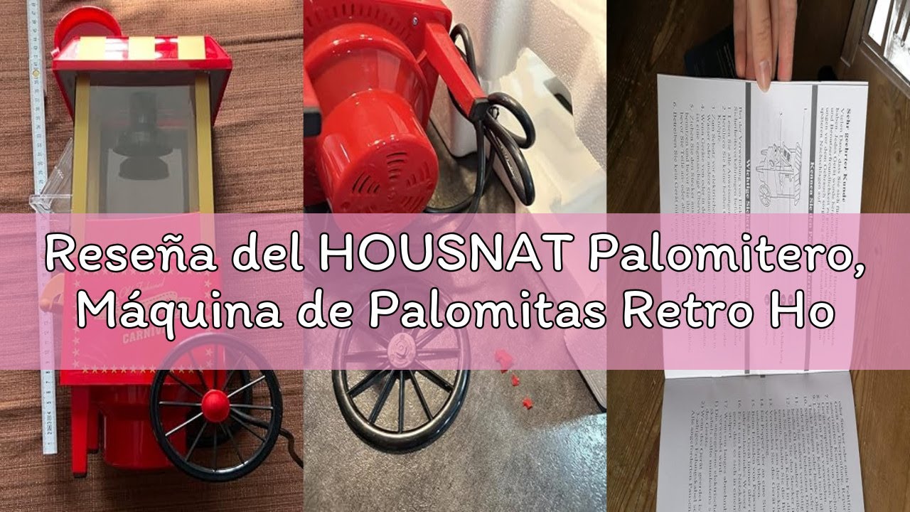Reseña del HOUSNAT Palomitero, Máquina de Palomitas Retro Hogar Actualizada, 3.5L, 1200W Aire Calien