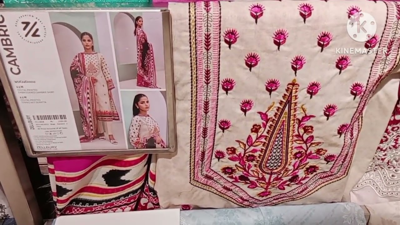 Zellbury cambric Embroidery collection new article unstitched 2 piece Rs 2600#
