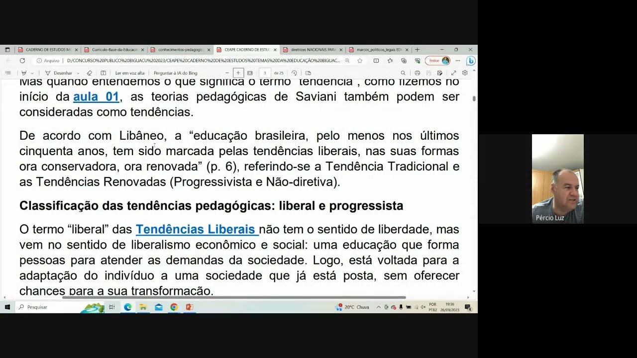 AULA LEGISLAÇÃO E TEMAS DA EDUCAÇÃO SÃO JOSÉ PROCESSO SELETIVO