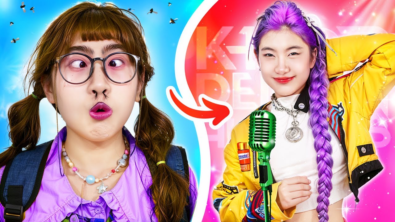 Poor Girl Extreme Makeover From Nerd To Popular Rumi! KPop Demon Hunters Makeover!