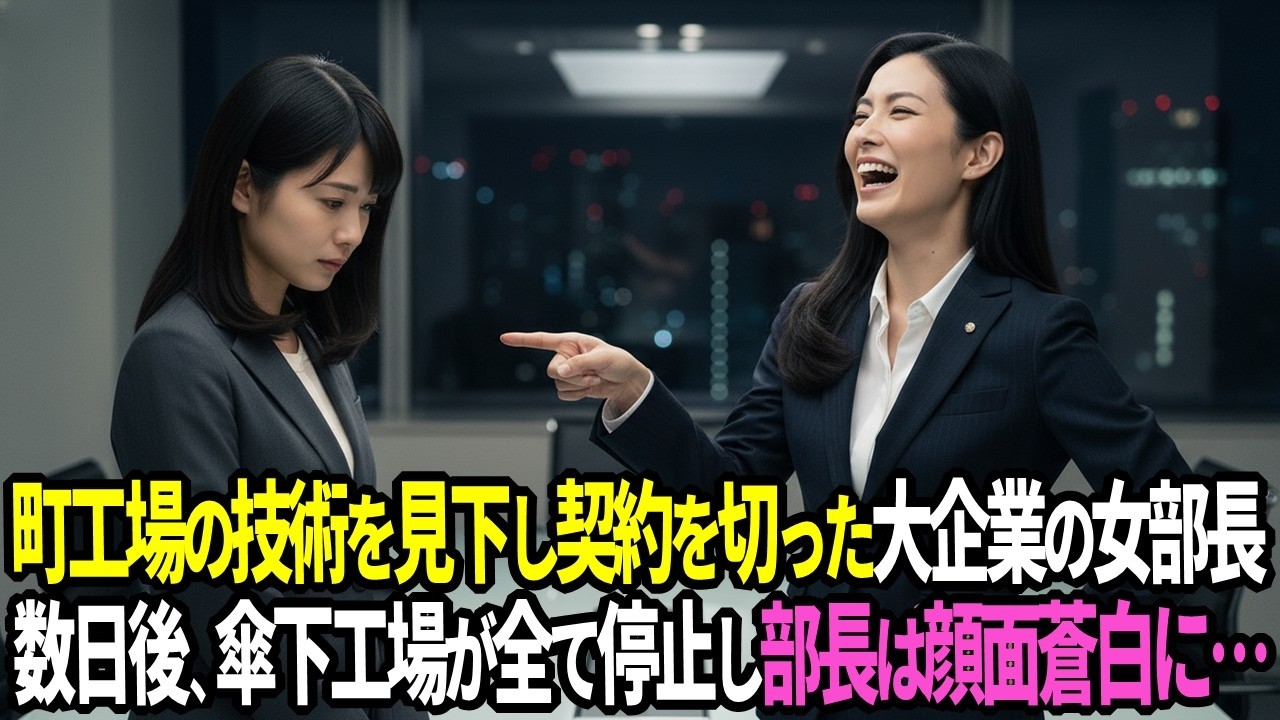 「町工場なんて潰せる」大企業の女部長が契約を打ち切った結果、日本中の工場が停止した