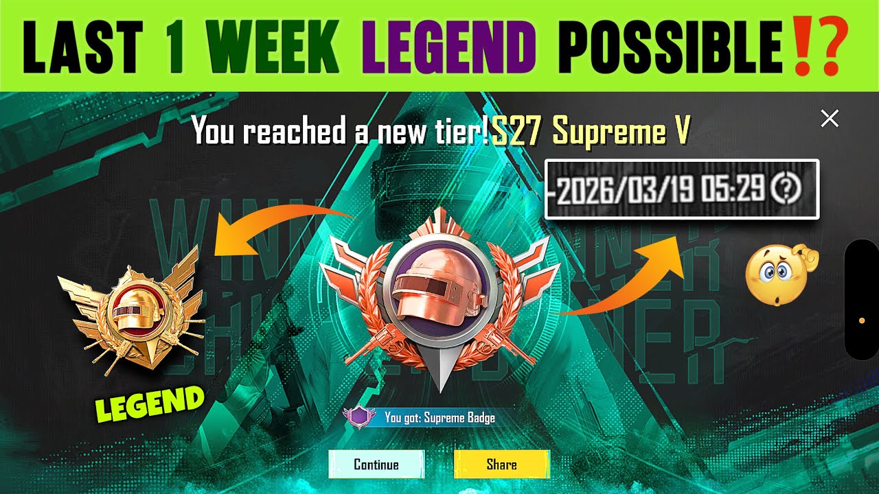 ULTIMATE ROYALE : LAST 1 WEEK LEFT FOR ‘LEGEND’ RANK PUSH‼️ SUPREME TO LEGEND POSSIBLE ⁉️