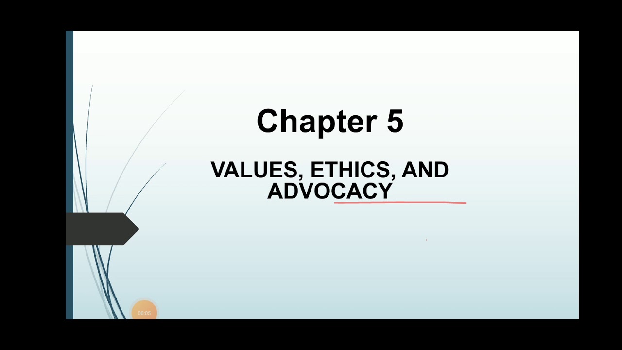 NURSINGCHAPTER 5 ( Part 1)- VALUES, Ethics and Advocacy