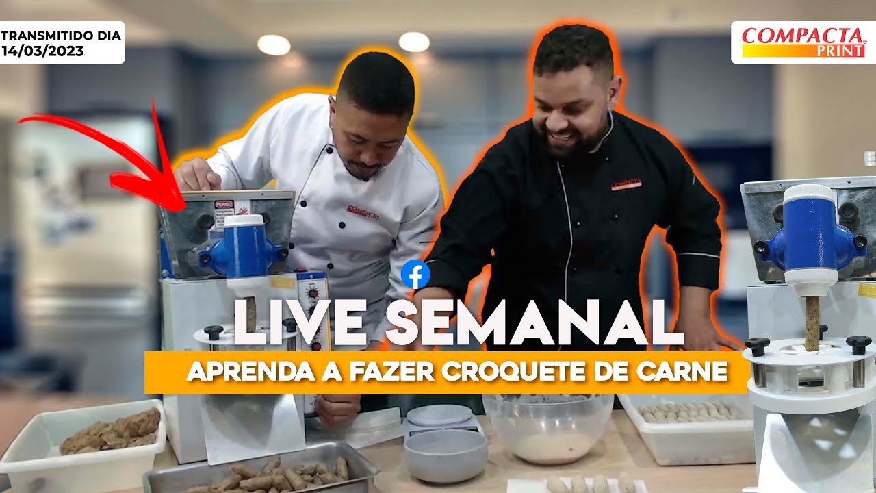 Croquete de Carne na Compacta Pro | Máquina de Salgados e Doces Compacta Print | Live Receita