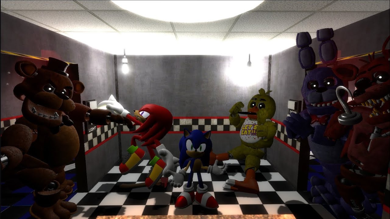 Sonic N' pals|Sonic works at Freddy Fazbears pizza!