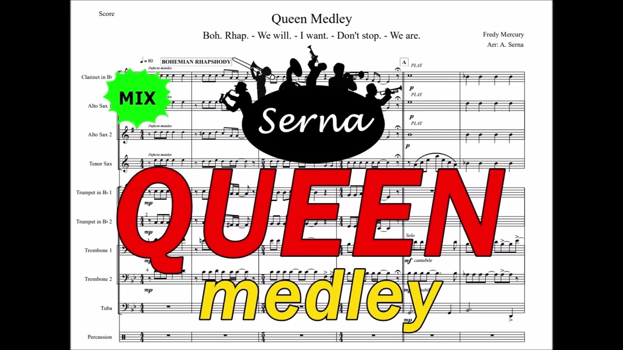 Queen medley - partitura charanga banda - Arreglos musicales Serna