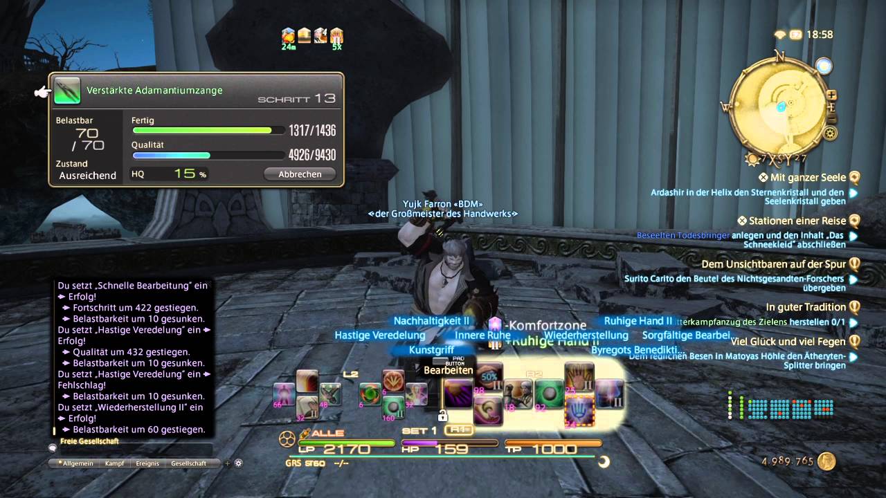 FINAL FANTASY XIV: Crafting - Verst&auml;rkte Adamantium-Zange HQ (Grobschmied)