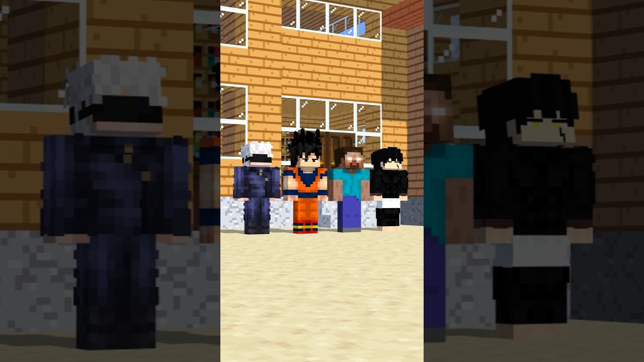 Anime Characters vs Aliens #gojo #goku #mashle #minecraft #shorts