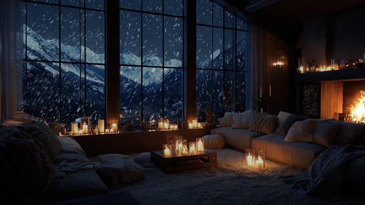 Gentle Piano Echoes by Firelight ❄️ A Peaceful Winter Soundscape for Deep Focus